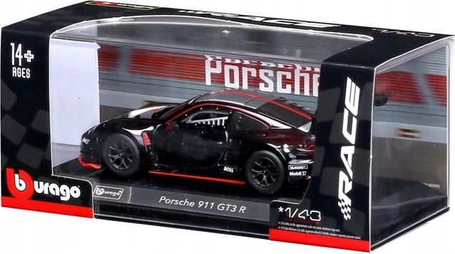 Modèle de course Bburago Porsche 911 GT3 R Black Launch 1:43 - 1 pièce