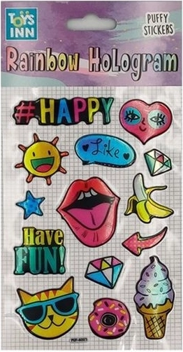 Stnux autocollants holographiques Rainbow Happy
