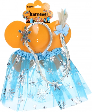 Set carnaval - princesse jupe bleue avec serre-tête
