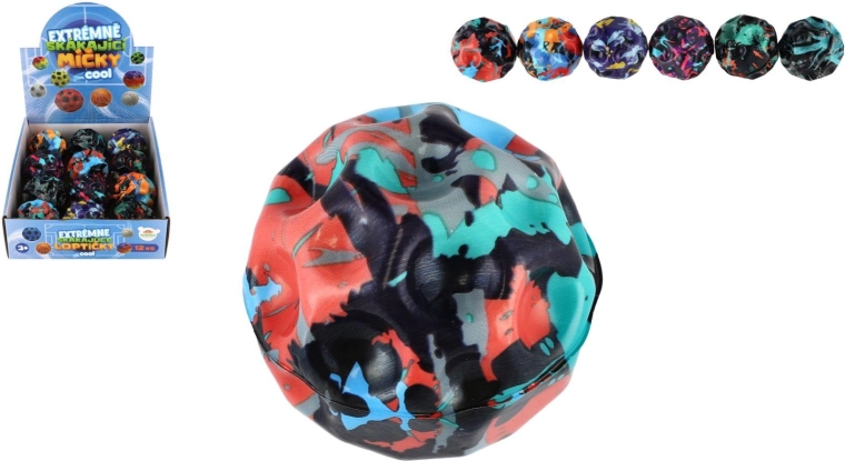 Balle en mousse ultra rebondissante « météorite » 6 cm, assortiment de couleurs