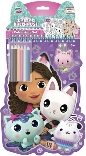 Coloriages Gabby’s Dollhouse avec crayons de couleur (6 pcs) et autocollants