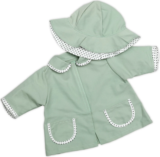 Skrållan veste imperméable et chapeau de pluie pour poupée 45 cm