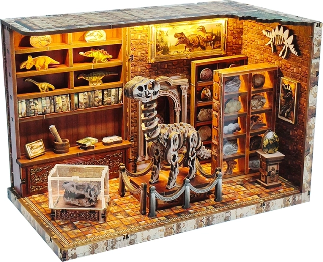 Miniature de maison Institut de recherche sur les dinosaures – kit DIY avec éclairage LED