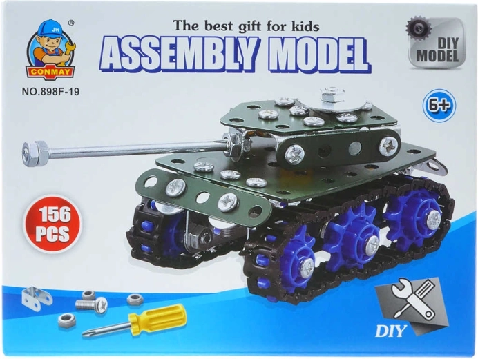 Jeu de construction en métal – kit tank avec tournevis, 156 pièces
