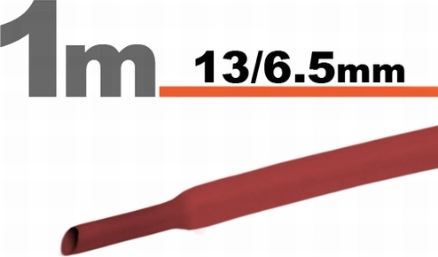 Gaine thermorétractable rouge 13/6,5 mm