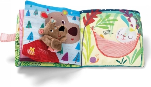 Lilliputiens livre textile avec marionnette à doigt ourson César