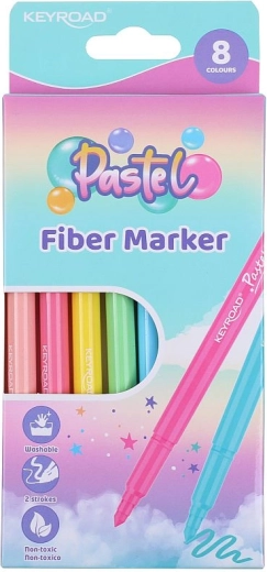 Marqueurs pastels lavables KEYROAD, 8 pcs