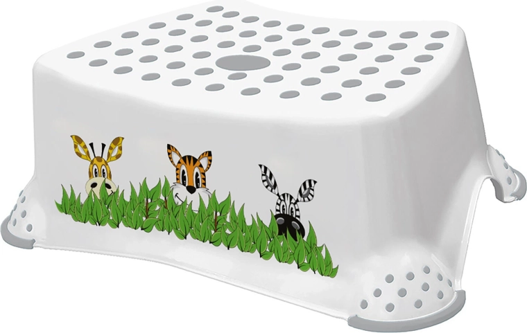Tabouret antidérapant pour enfants Jungle, blanc