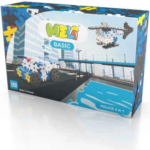 Jeu de construction Meli Basic police 4-en-1 – 160 pièces