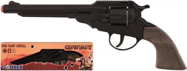 Revolver cowboy en métal pour 8 cartouches