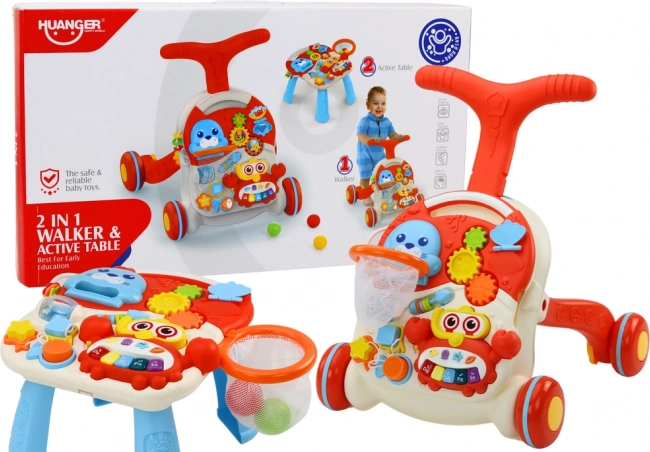 Table d’éveil interactive 2-en-1 Pusher Rouge