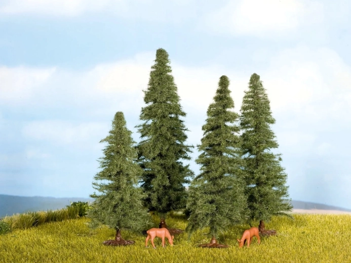 Noch set de sapins 4 pcs (8–12 cm) pour H0 et TT