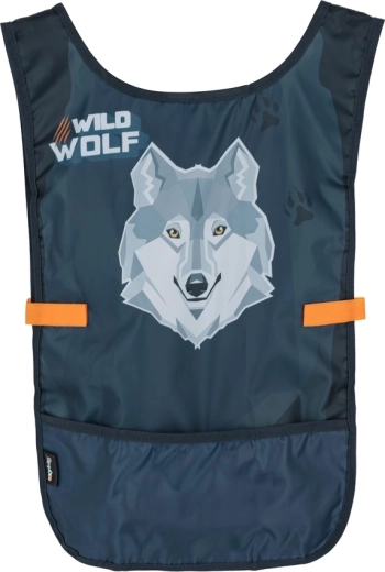 Tablier poncho pour enfants avec motif loup