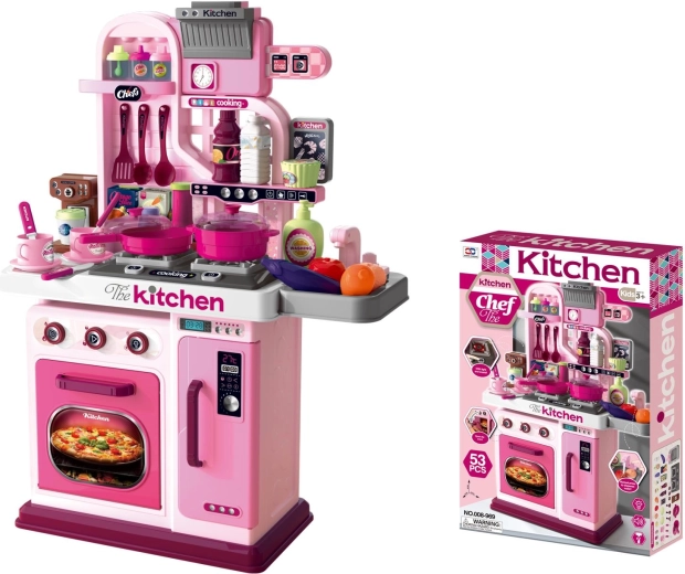 Cuisine pour enfants rose avec accessoires
