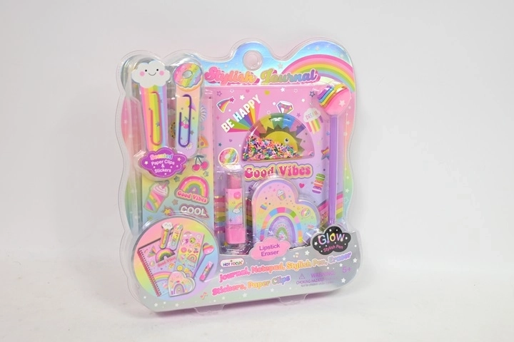 Journal spiralé arc-en-ciel Hot Focus avec accessoires