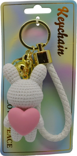 Porte-clés – lapin avec cœur