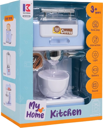 Machine à café interactive à capsules pour enfants, bleue