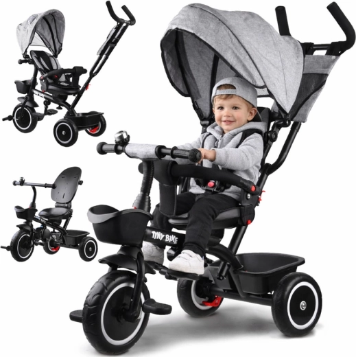 Tricycle pour enfant 3‑en‑1 avec auvent TINY BIKE – Réversible