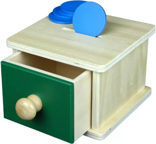 Tirelire Montessori pour bébé avec tiroir - 1 pièce