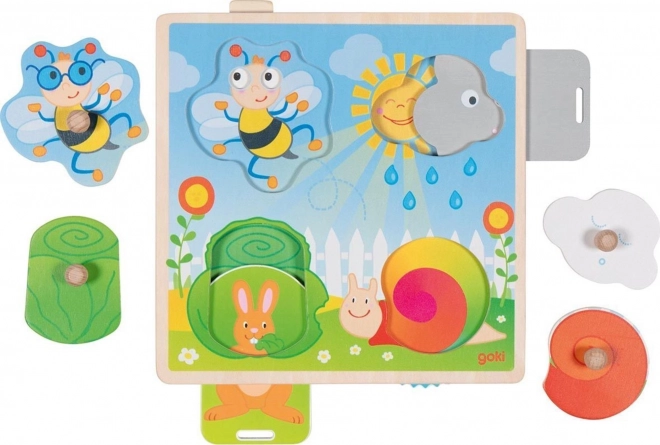 Puzzle encastrable en bois mobile Jardin de Goki