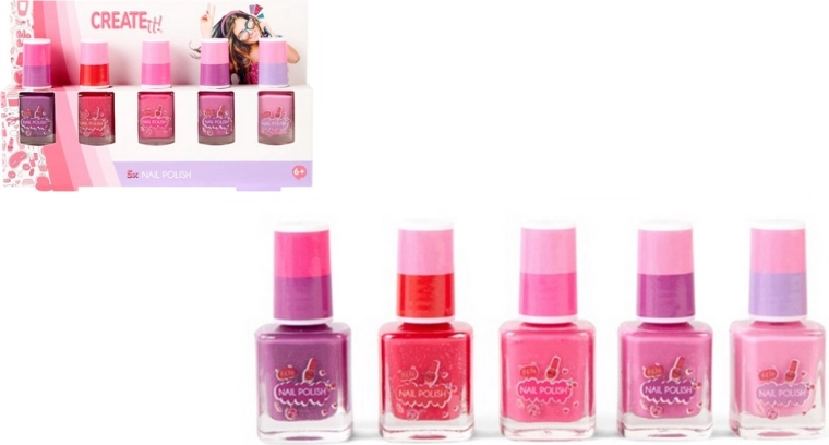 Create It! set de cinq vernis à ongles pour enfants