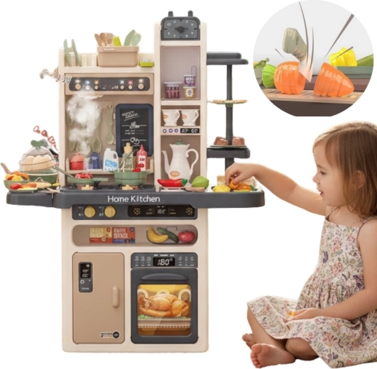 Cuisine enfant interactive Woopie avec vapeur froide et robinet à circulation d’eau (88 pièces)