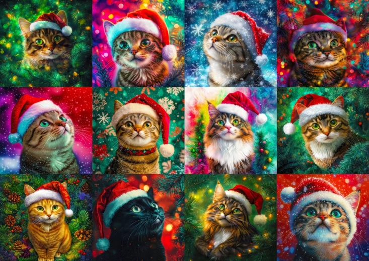 Enjoy Puzzle Chats de Noël 1000 pièces