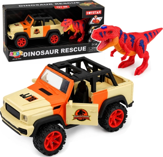 Véhicule tout-terrain avec dinosaure T-rex, lumières et sons