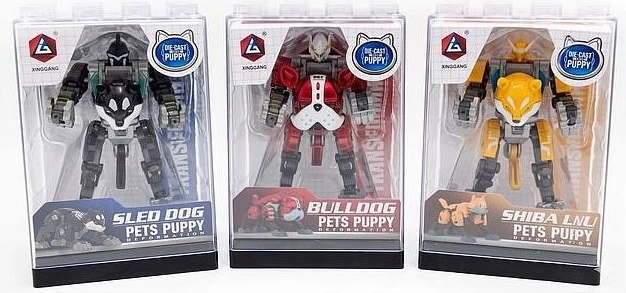 Chien robot figurine 8 cm (3 variantes) - 1 pièce