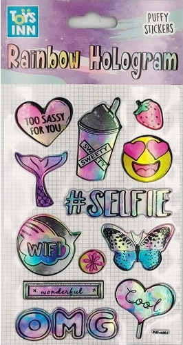 Autocollants holographiques Rainbow Selfie