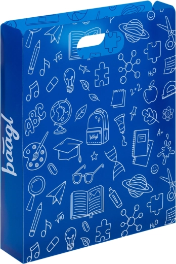 Baagl chemise plastique pour cahiers scolaires bleue