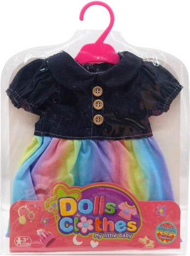 Vêtements pour poupée 35 cm – robe arc-en-ciel avec cintre