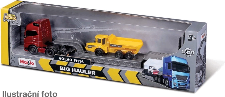 Maisto, coffret grand camion tracteur avec mini engin de chantier