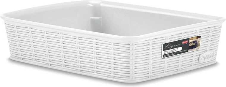Panier Elegance blanc 25 × 19,5 × 6 cm