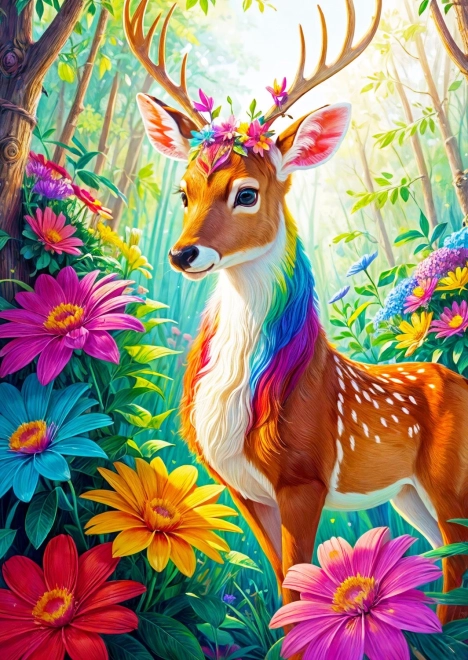 Profitez du Puzzle Cerf Magique 1000 Pièces