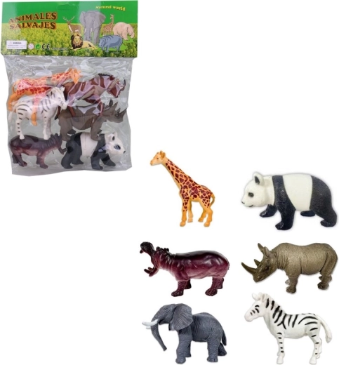 Animaux de safari en sachet (6 pcs)