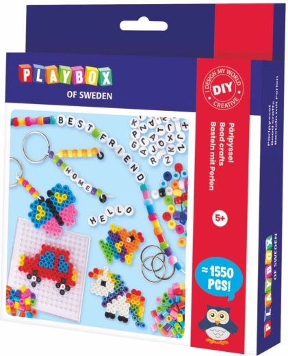Kit Playbox de perles à repasser pour bracelets et pendentifs, 1550 pièces