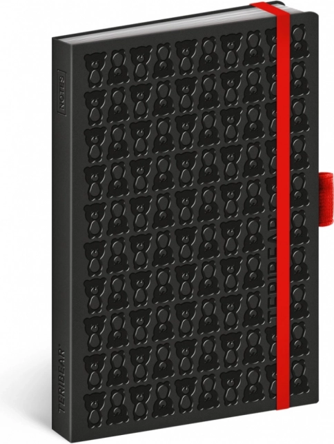 Bloc-notes NOTIQUE TERIBEAR, noir, ligné, 9 × 13 cm