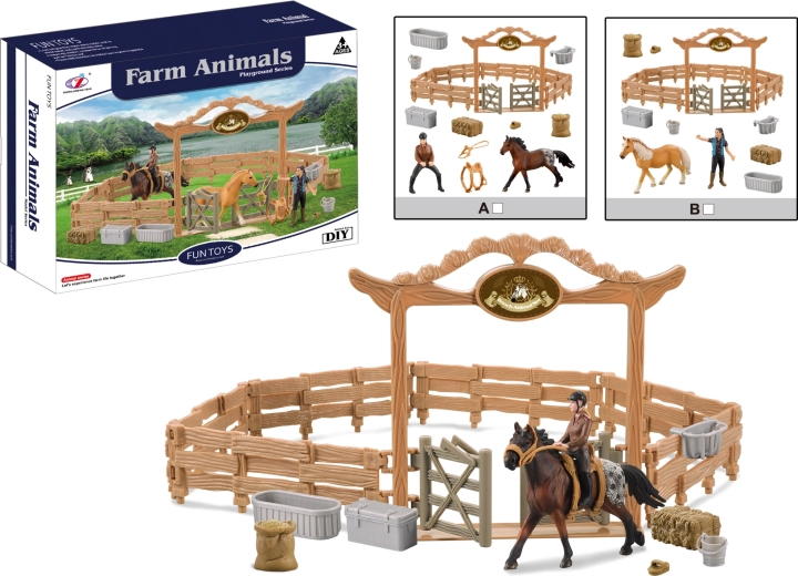 Animaux de la ferme – enclos pour cheval avec cavalier, 2 variantes