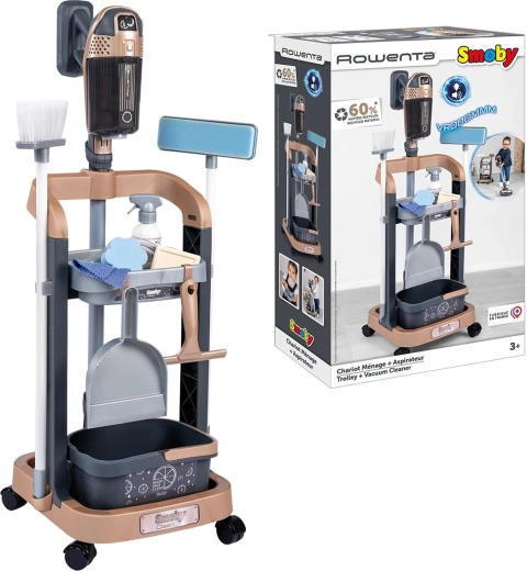 Chariot de ménage Rowenta pour petite femme de ménage avec aspirateur balai