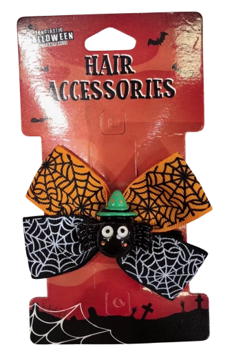 Barrette Halloween araignée et nœud