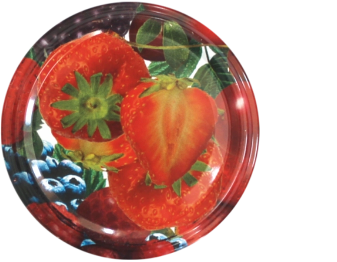 Set de couvercles métalliques 66 mm à motif fruité, 10 pcs