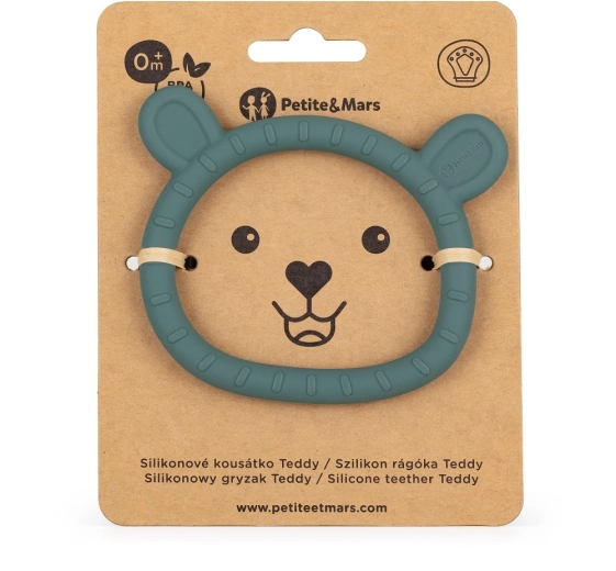Anneau de dentition en silicone PETITE & MARS Teddy Misty Green