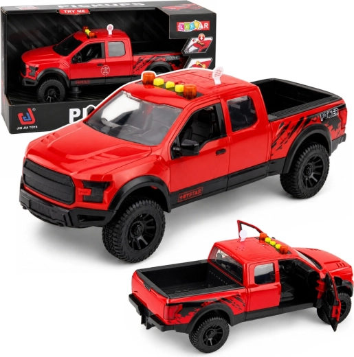 Pickup jouet 1:12 rouge avec lumières, sons et portes ouvrantes - 1 pièce