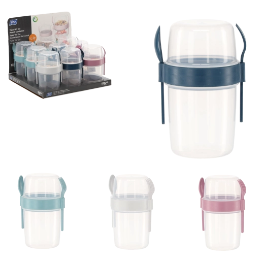 Récipient de voyage pour muesli 1100 ml avec couverts sans BPA