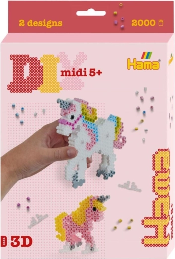 Perles à repasser Hama MIDI Licornes 3D, 2 000 pièces