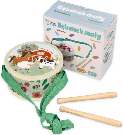 Adam Toys Tambour pour enfants avec motif ferme - 1 pièce