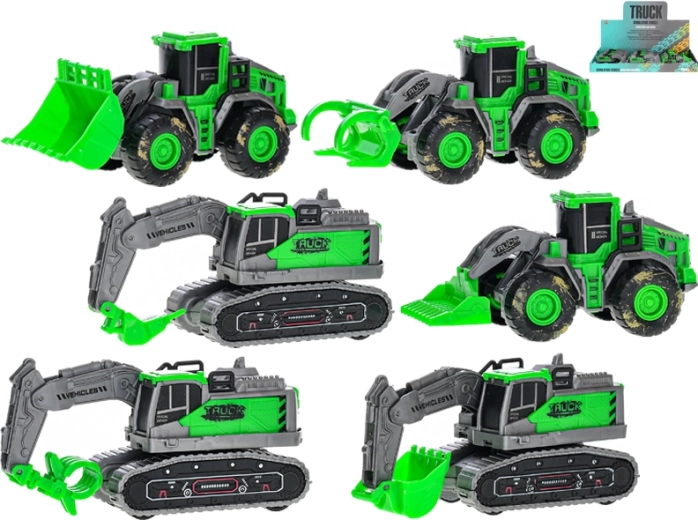 Véhicules de chantier verts à inertie 11,5 cm