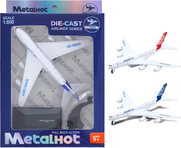 Modèle d’avion en métal Airliner MetalHot 1:860 avec mécanisme à rétrofriction