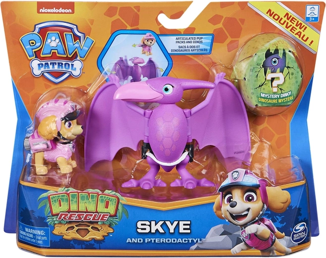 Figurines Paw Patrol Dino Rescue Skye et ptérodactyle